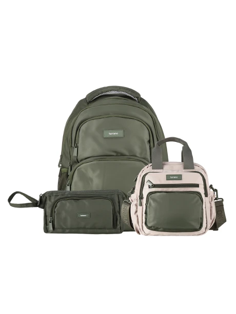 Mochila, Lunchera y Cartuchera Quid AirFlow Verde